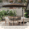 10 Feet Patio Offset Umbrella with 112 Solar-Powered LED Lights-Beige-Coffee - Gallery View 1 of 9