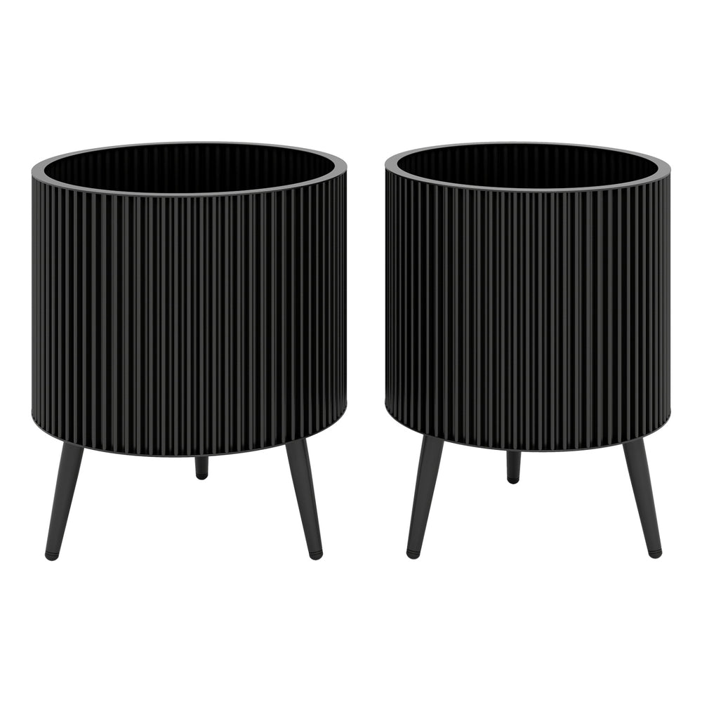 Decorative Flower Pots with Stand and Drainage Holes Set of 2-L - Gallery View 1 of 1
