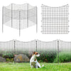 Decorative black garden fence with 5 panels and stakes, ideal for pet containment and flower bed borders.