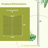 Dimensions chart for the black decorative garden fence with 5 panels and 5 stakes, ideal for garden borders and pet.