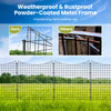 Decorative black garden fence with 5 panels and stakes, made of weatherproof powder-coated metal for long-term outdoor.