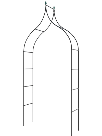 Costway 9.5' Decorative Metal Garden Arch Wedding Party Vine Rose Climbing 45178369 New