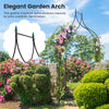 Decorative metal garden arch with pointed arches, 9.5 feet tall, perfect for weddings and outdoor decorations.