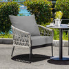 Deep Seat Chair Cushion Pads Set with Rope Belts for Indoor and Outdoor-Gray - Gallery View 1 of 9