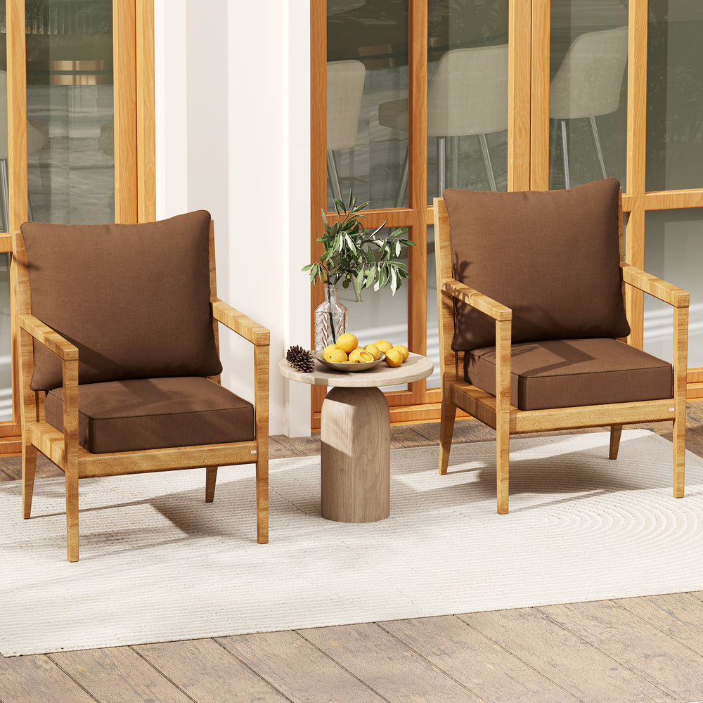 Deep seat chair cushion pads set in brown with rope belts, ideal for indoor and outdoor use, providing comfort and.