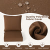 Brown deep seat chair cushion pads set featuring waterproof polyester fabric, ideal for indoor and outdoor use.