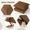 Brown deep seat chair cushion pads set showcasing exquisite stitches, smooth zipper, and fixing ties for secure.