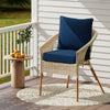 Deep Seat Chair Cushion Pads Set with Rope Belts for Indoor and Outdoor-Blue - Gallery View 1 of 9