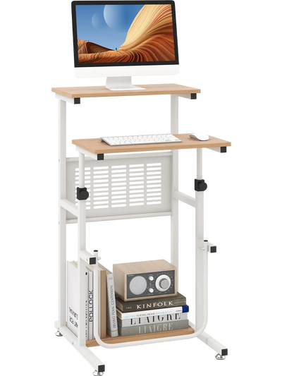 Costway Height Adjustable Sit Stand Desk for Small Spaces 70258416 New