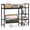 Desktop bookshelf with a sturdy black metal frame and four open shelves, ideal for home or office organization.