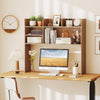 Desktop bookshelf hutch with 6 shelves, natural finish, ideal for displaying photos and organizing essentials in any.