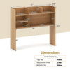 Desktop bookshelf hutch in natural finish with 6 shelves, featuring adjustable shelf and anti-tipping design for.