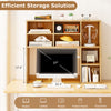 Desktop bookshelf with 7 open cubbies and 3 adjustable shelves, perfect for organizing books and decor on a desk.