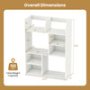 Desktop display rack with 8 open cubes, white finish, overall dimensions 31.5" x 23.5" for home office storage.