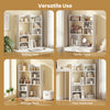 Desktop display rack with 8 open cubes in white, ideal for home office storage and organization in various rooms.