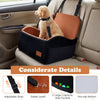 Elevated dog booster car seat with adjustable strap, non-slip bottom, and side pockets for pet essentials.