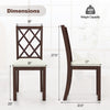 Brown dining chair with ergonomic slanted backrest, upholstered seat cushion, and rubber wood legs, ideal for dining.