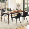 Dining Chair Set of 4 Faux Leather Upholstered Kitchen Chairs with Metal Legs-Black - Gallery View 1 of 7