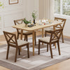 Modern dining chair set with upholstered seats and X-shaped backrest, perfect for kitchens and dining rooms.