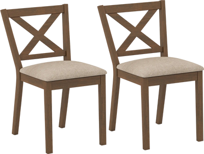 Costway Modern Upholstered Dining Chair Set of 2 92876598 New