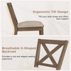 Modern dining chair with ergonomic tilt design and breathable X-shaped backrest for comfort in kitchen or dining room.