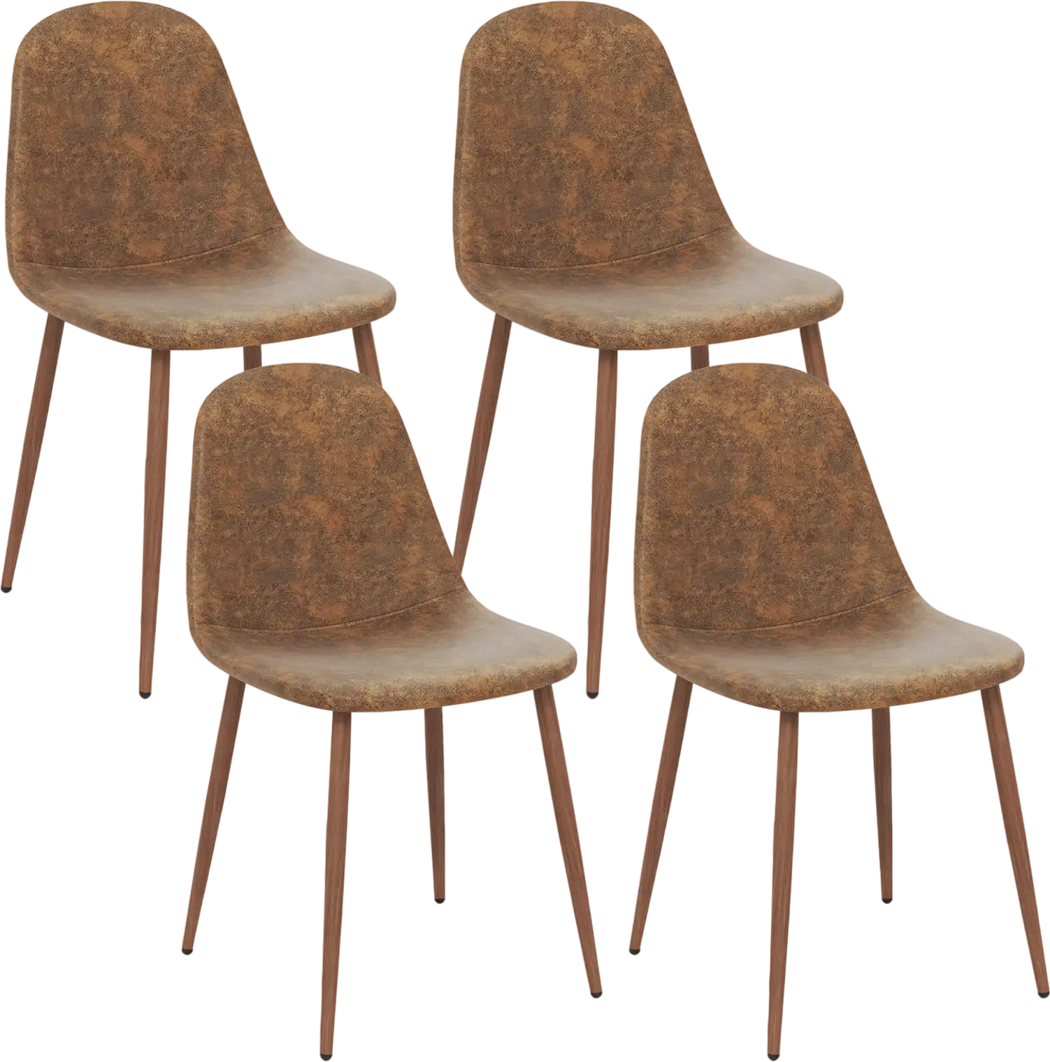 Costway Set of 4 Faux PU Leather Upholstered Dining Chairs with Metal Legs 65354846 New