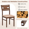 Dining chair with rubber wood frame and padded seat, featuring ergonomic backrest and anti-scratch foot pads for.