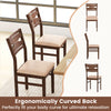 Dining chair set with rubber wood frame and padded seat, featuring an ergonomic curved back for comfortable seating.