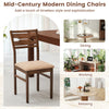 Mid-century modern dining chair with rubber wood frame and padded seat, perfect for dining, working, or relaxing.