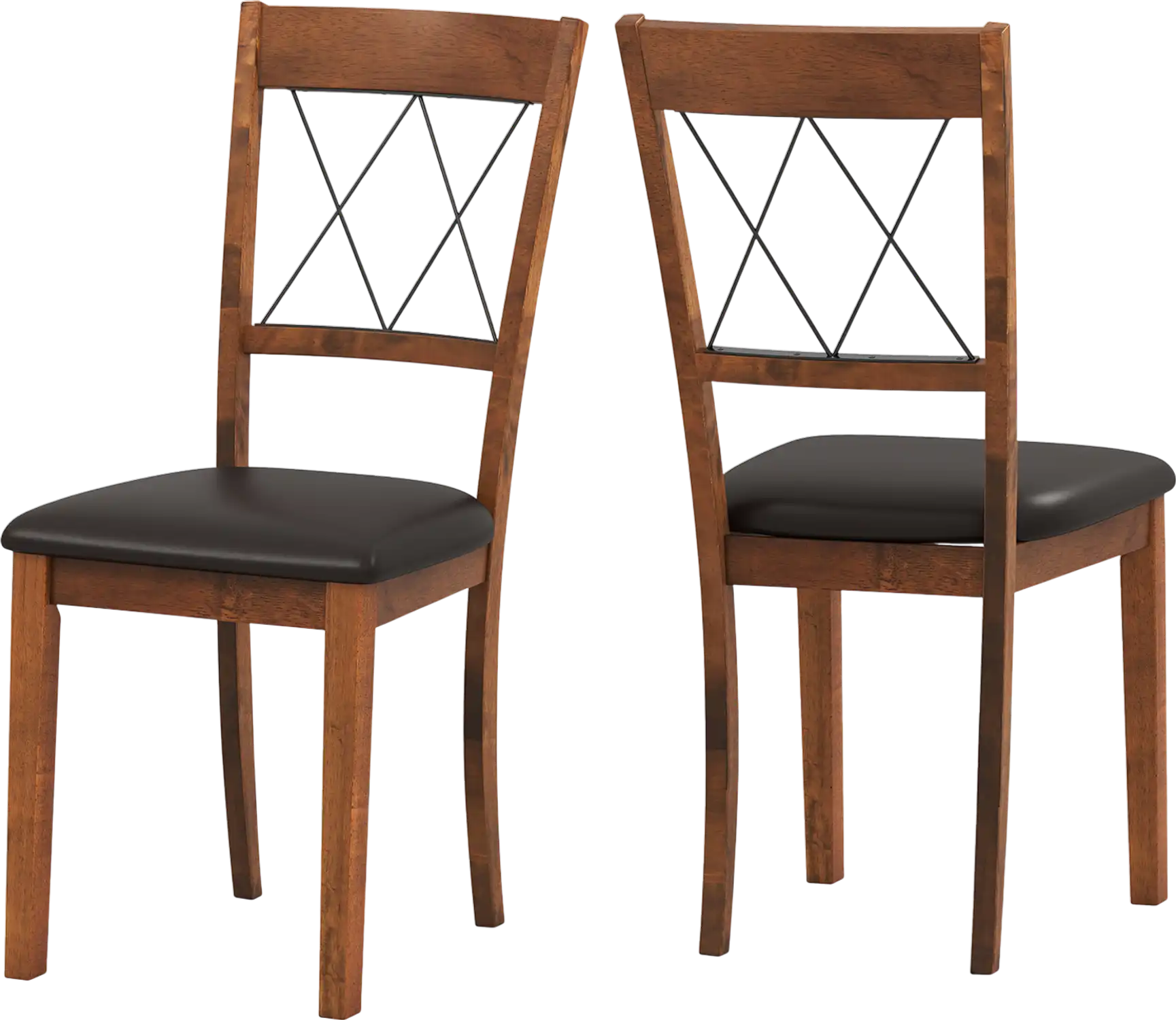 Costway Set of 2 Fabric Upholstered Armless Dining Chairs Rubber Wood Frame 47348259 New