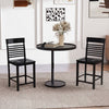 Dining Chair Set of 2 with Footrests and Solid Wood Frame-Black - Gallery View 1 of 7