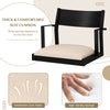 Dining chair with padded seat and contoured backrest in beige, featuring breathable linen fabric for comfort and.