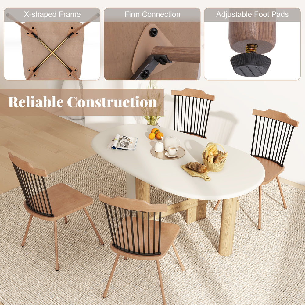 Dining chair set of 2 with spindle back, ergonomic contoured seat, and sturdy bentwood for stylish dining comfort.