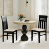 High back black dining chairs set of 2 with ergonomic design and PU leather, perfect for dining room comfort.