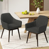 Dining Chairs Set of 2 Upholstered Accent Chairs with Comfy Padded Backrest and Seat-Black - Gallery View 1 of 8
