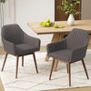 Dining Chairs Set of 2 Upholstered Accent Chairs with Comfy Padded Backrest and Seat-Gray - Gallery View 1 of 9