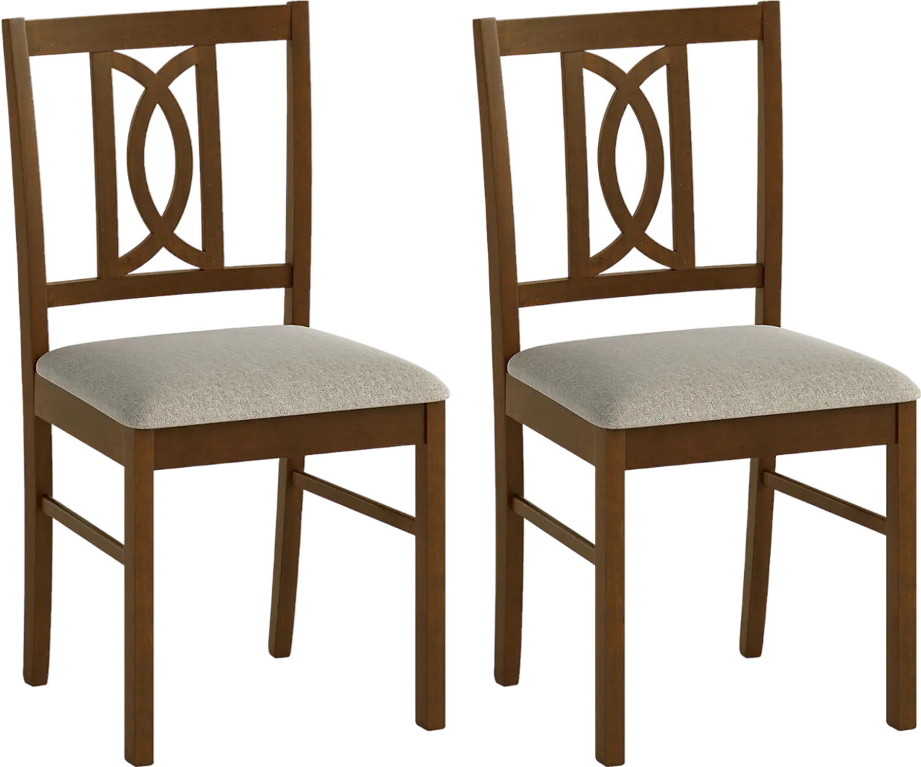 Costway Dining Room Chairs Set of 2 Rubber Wood Hollow Backrest 42019640 New