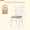 Dimensions of a white dining chair with rubber wood frame, featuring a breathable linen seat and 330 lbs weight.