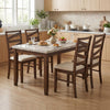 Dining Chairs Set of 4 with Backrests and Rubber Wood Frames-Brown - Gallery View 1 of 8