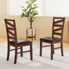 Set of 2 dining chairs with walnut rubber wood legs and black PU leather upholstery, perfect for enhancing your kitchen.