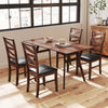 Set of two walnut dining chairs with rubber wood legs and PU leather upholstery, perfect for enhancing your dining.