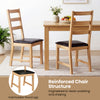 Set of 2 farmhouse dining chairs with hollowed backrest and solid rubber wood legs for sturdy support and comfort.
