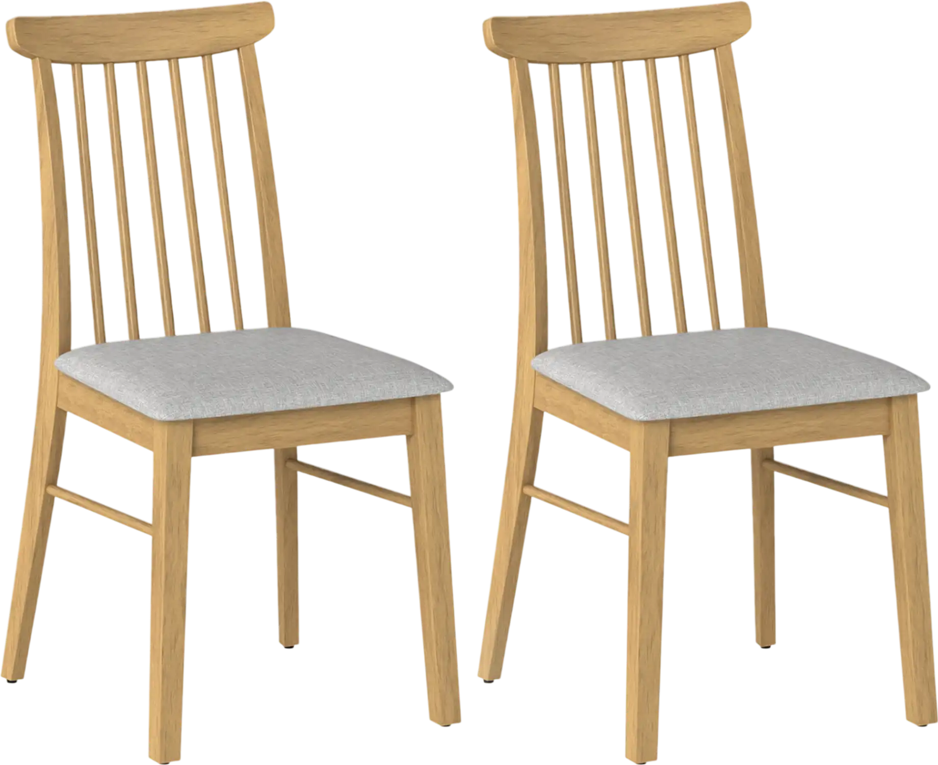 Costway Set of 2 Fabric Upholstered Armless Dining Chairs Rubber Wood Frame 27406398 New