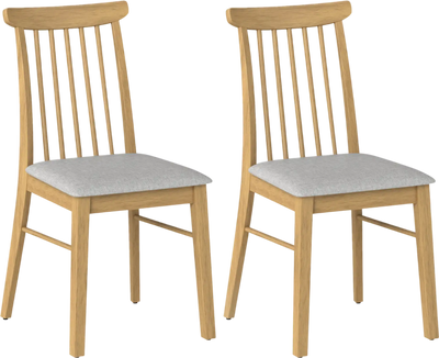Costway Set of 2 Fabric Upholstered Armless Dining Chairs Rubber Wood Frame 27406398 New