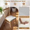 Dining chair with a soft sponge seat, natural rubber wood frame, and spindle backrest for comfortable dining.