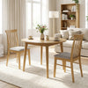 Natural rubber wood dining chairs set of 4 with fabric upholstery, featuring spindle backrest and cozy sponge filling.