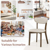 Upholstered mid-back dining chair with solid rubber wood frame, ideal for dining rooms and versatile settings.