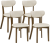 Set of 4 dining chairs with solid rubber wood frame and ergonomic design, ideal for dining rooms and kitchens.