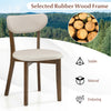 Dining chair with solid rubber wood frame and ergonomic design, featuring a skin-friendly linen cover for comfort.