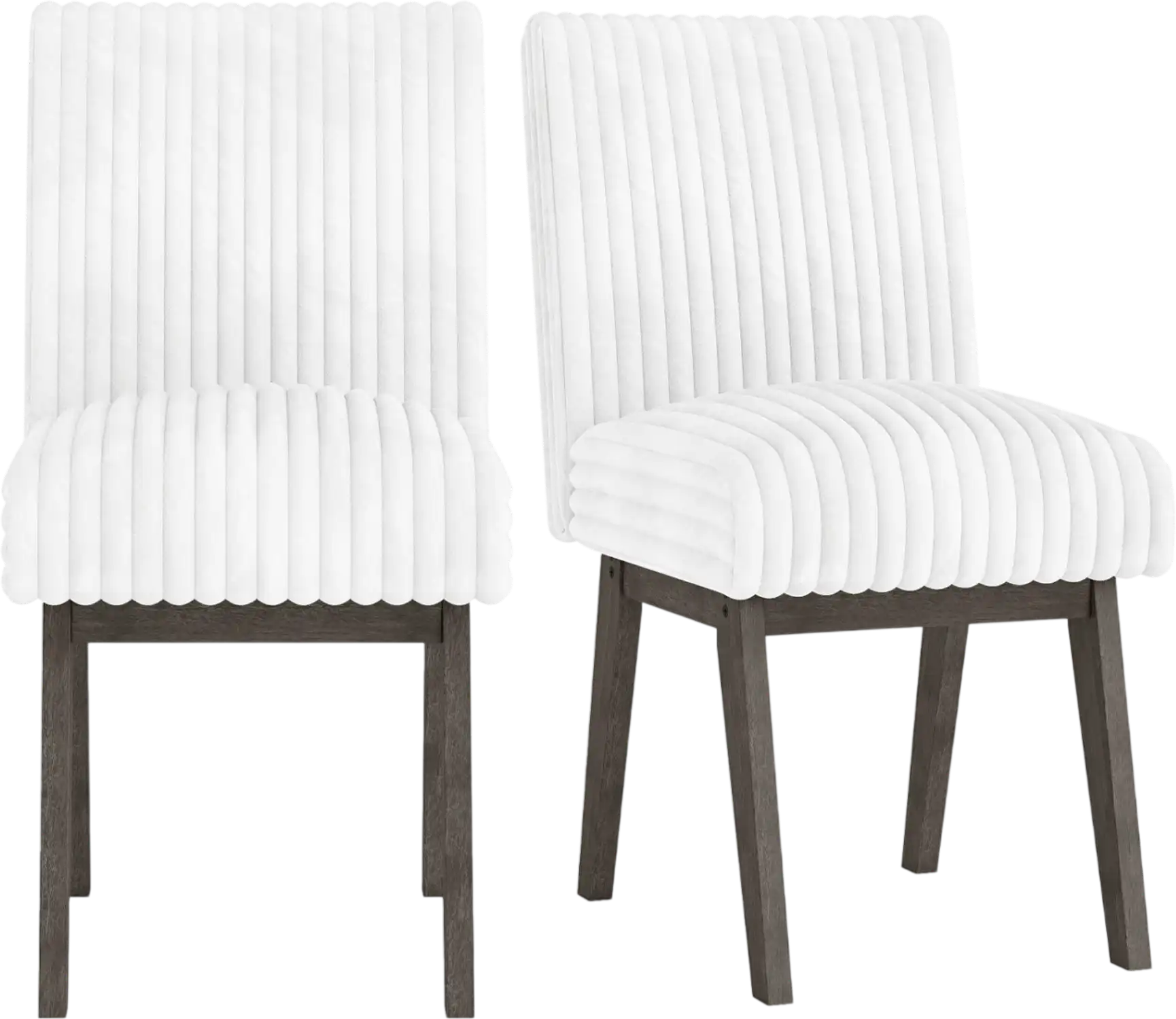 Costway Set of 2 Fabric Upholstered Dining Chairs Padded Seat Rubber Wood Legs 22443978 New